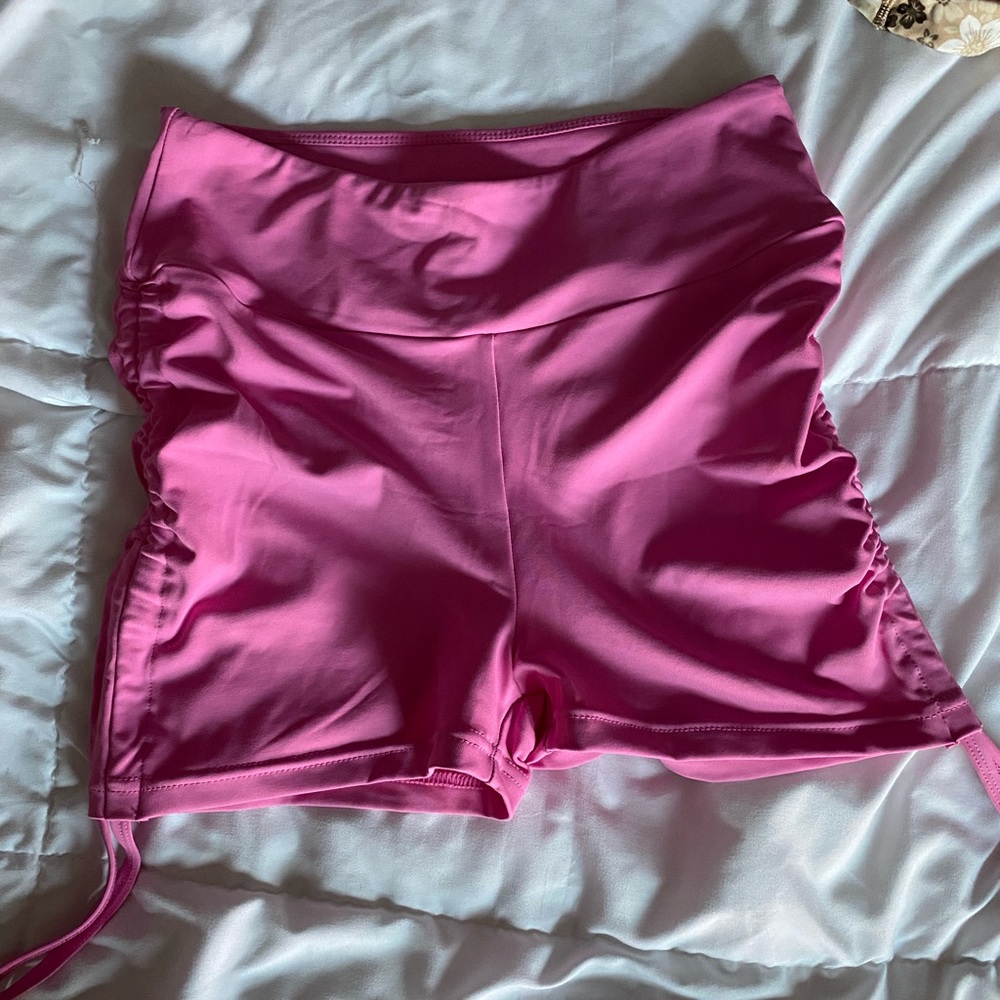Nikki font active wear scrunch shorts